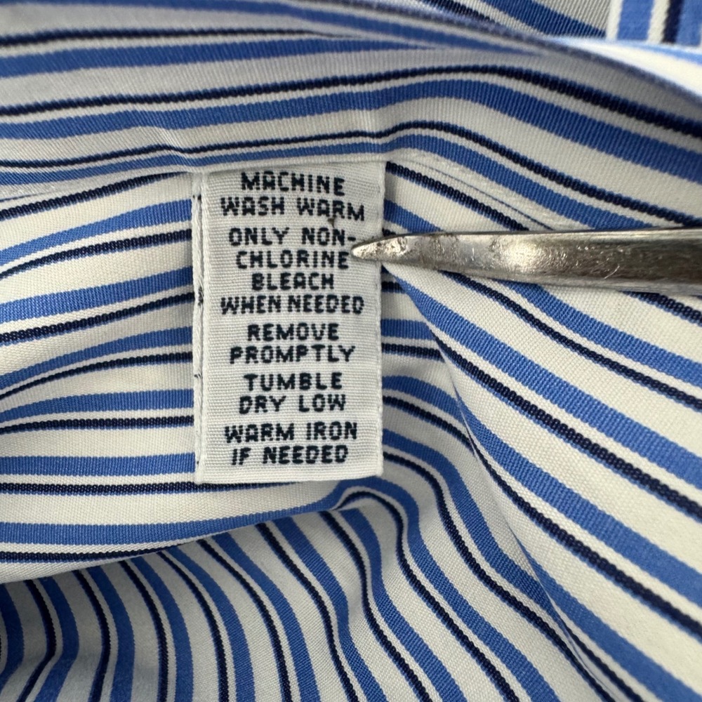 Ralph Lauren Mens Classic Fit Striped Button Down Shirt Blue White XL - Picture 8 of 8